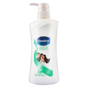  Vaseline Thick & Shine 2-in-1 Shampoo & Conditioner with Milk - Nourishes hair and adds thickness, 650 ml 