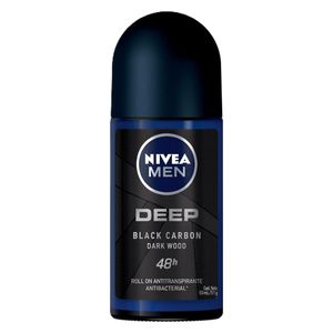  نيفيا مين ديب بلاك كربون دارك وود مزيل عرق رول أون - حماية 48 ساعة بتركيبة مضادة للبكتيريا, 50 مل 