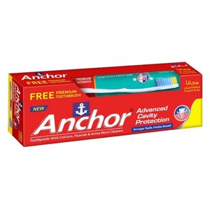  Anchor Toothpaste with Toothbrush - Protects against cavities and maintains oral health, 150 g 