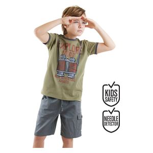 Explore Boy T-shirt&Gabardine Shorts Set - 7Y