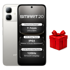  Infinix Smart 20 - Dual SIM - 6.78-inch IPS LCD - MediaTek Helio G81 Ultimate - 5200mAh, 15W AI Phone + Free Gift 