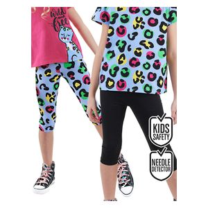 2 Pack Girl Black&Leopard Leggings - 6Y