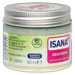  إيسانا كريم مزيل عرق ببيكربونات الصوديوم - حماية 24 ساعة مع عناية لطيفة للبشرة, 50 مل 