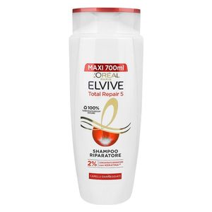  LOreal Paris Elvive Total Repair 5 Shampoo - Strengthens weak, damaged hair while adding vitality, shine, and silkiness, 700 ml 