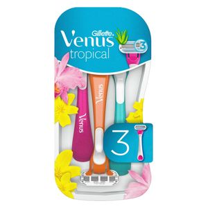  Gillette Venus Tropical Women's Razors - smooth shave with 3 blades, 3 pcs 
