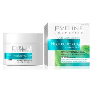  Eveline Cosmetics Skin Care Expert Hyaluronic Acid + Green Tea Cream - helps delay signs of aging, 50 ml 