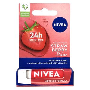  نيفيا ستراوبيري شاين مرطب شفاه - يمنح لمعة طبيعية بلون الفراولة, 4.8 غ 