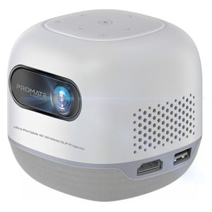  جهاز عرض بروميت -  لاسلكي - شاشة عرض حتى 200 انج - تقنية DLP - دقة 4K المدعومة - 8400 مللي أمبير - وقت تشغيل حتى 3 ساعات - ابيض 