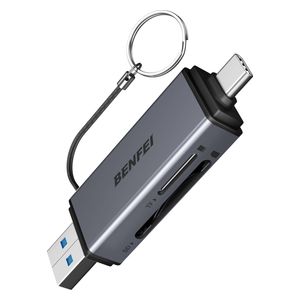  Benfe Memory Card Reader - USB-C to USB-A - Gray 