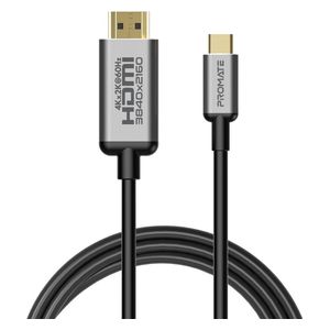  Promate HDMI to USB-C Cable - 1.8m - Black 