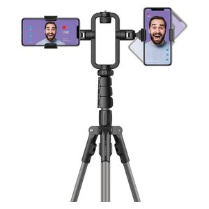  حامل الهاتف موماكس - للبث المباشر - طول 1.9 متر - هيكل ألمنيوم متين - أسود 