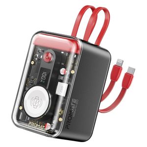 باور بانك بروميت - 65 واط - بسعة 20000 مللي امبير - كيبل يو اس بي سي  و لايتينغ - شحن ساعة ابل - احمر