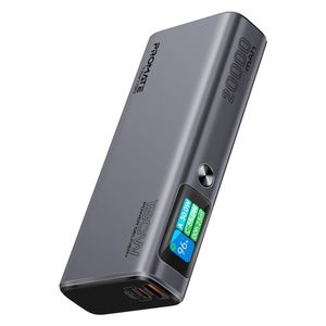 باور بانك بروميت - متعدد المنافذ 130 واط -  بسعة 20000 مللي امبير - منافذ يو اس بي سي  و يو اس بي اي - شاشة TFT LCD - اسود