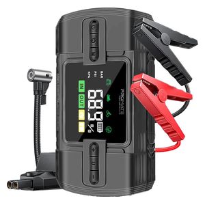 جهاز تشغيل بطارية سيارة بروميت - 1200A مع كومبريسر150PSI وباور بانك 12000 مللي امبير - كشاف ليد - اسود 