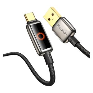  McDodo Charging Cable - USB-A to USB-C - Auto Disconnect - 6A - Smart LED Indicator - CarPlay Support - Black 
