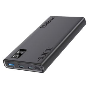  باور بانك بروميت - 10000 مللي امبير - بشحن 20 واط  مزدوج يو اس بي سي  و يو اس بي اي - شاشة LCD - اسود 