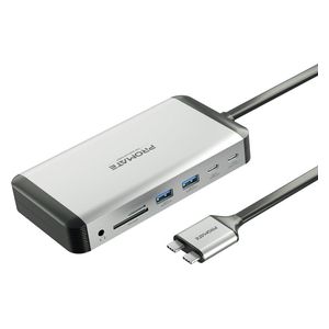  قاعدة بروميت متعددة المنافذ 13 في 1 - شحن 150 واط  - رمادي 