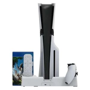 حامل تبريد وشحن دوبي متعدد الوظائف - متوافق مع جميع إصدارات PS5 - مروحة تبريد مدمجة - شحن يدين تحكم - أبيض