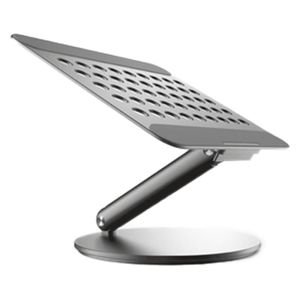 ستاند لابتوب مكتبي دوار باورولوجي - للأجهزة حتى 16 انج - رمادي