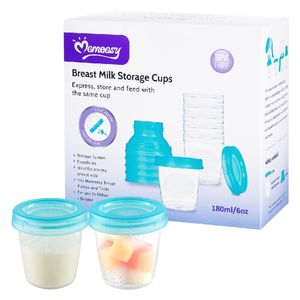 momeasy Breast Milk Storage Cups - Blue - 180ml