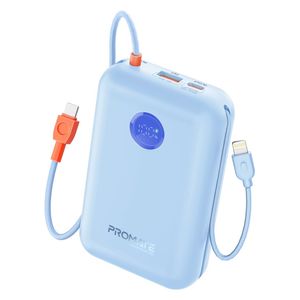 باور بانك بروميت - 30000 مللي امبير - بقوة 35 واط - كابل يو اس بي سي  ولايتينغ مدمج - ازرق