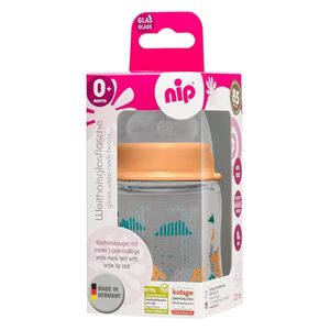 نيب رضاعة بفتحة واسعة -  برتقالي - 120مل