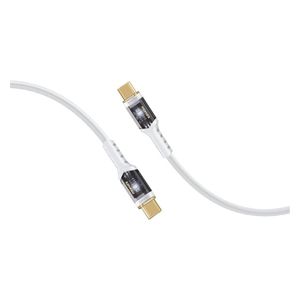  كيبل شحن بروميت - يو اس بي سي  إلى يو اس بي سي -  100 واط - إضاءة ليد - 2 متر- ابيض 