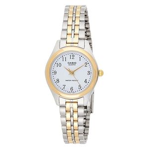 Casio Watch LTP-1129G-7BRDF For Women - Analog Display, Stainless steel Band - Silver