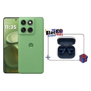 موتورولا ايدج 60 - بشاشة 6.67 انش 120 هيرتز P-OLED - ميديا ​​تيك دايمنسيتي 7300 - بحجم بطارية 5200 ميلي امبير بسرعة شحن 68 واط + سماعة بلوتوث داخل الأذن موتو بادز