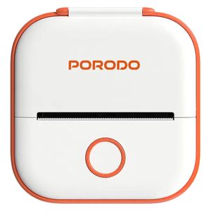 Porodo Lifestyle Smart Portable Thermal Printer - 203dpi Resolution - 1000mAh Battery - Orange