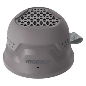  مكبر صوت بلوتوث محمول موماكس - تثبيت مغناطيسي - تقنية TWS - مقاوم للماء IPX6 - بطارية 12 ساعة - رمادي 