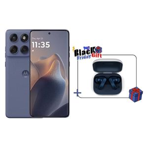 موتورولا ايدج 60 فيوجن - 6.67 انش, 120 هيرتز, POLED, HDR10+ - ميديا ​​تيك دايمنسيتي 7300 - بحجم بطارية 5200 مللي امبير, بسرعة شحن 68 واط توربو باور + سماعة بلوتوث داخل الأذن موتو بادز