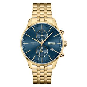  Boss Watch 1513841 For Men - Analog Display, Stainless Steel Band - Gold 