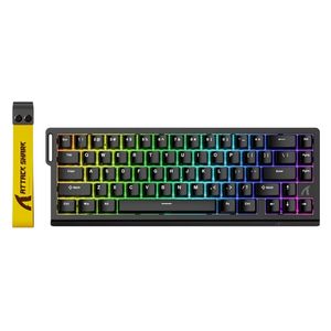  Attack Shark X68 Magnetic Keyboard - 0.01mm Rapid Trigger Support - 8000Hz Response Time - Adjustable Keys 0.1-3.4mm - Wired Mode - RGB Lighting 