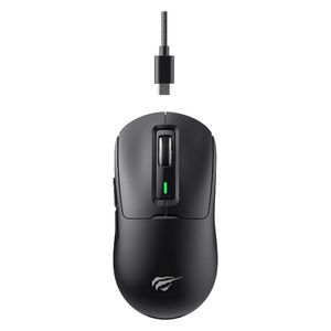  ماوس العاب هافيت MS969SE - ثلاثي أوضاع الاتصال - إضاءة ار جي بي - دقة 8000 DPI - بطارية 600mAh - اسود 