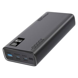  باور بانك بروميت - 20000 مللي امبير - بشحن 20 واط  مزدوج يو اس بي سي  و يو اس بي اي - شاشة LCD - اسود 