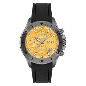  Boss Watch 1513968 For Men - Analog Display, Silicone Band - Black 