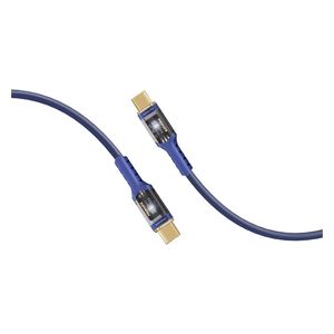  كيبل شحن بروميت - يو اس بي سي  إلى يو اس بي سي -  100 واط - إضاءة ليد - 2 متر- نيلي 