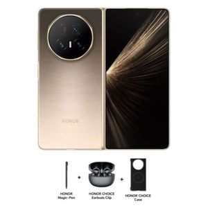 هونر MagicV5 5G - دبل سيم - 512/16 كيكابايت - OLED 120Hz, 5000 nits - معالج سنابدراكون 8 اليت - بحجم بطارية 5820 + سماعات هونر تشويس كليب + حافظة هونر تشويس + قلم هونر ماجيك