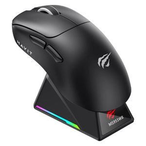  ماوس هافيت MS955WB لاسلكي - 2.4G - بطارية قابلة للشحن - مفاتيح صامتة - 2400 DPI - أسود 