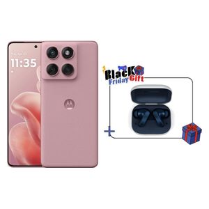 موتورولا ايدج 60 فيوجن - 6.67 انش, 120 هيرتز, POLED, HDR10+ - ميديا ​​تيك دايمنسيتي 7300 - بحجم بطارية 5200 مللي امبير, بسرعة شحن 68 واط توربو باور + سماعة بلوتوث داخل الأذن موتو بادز