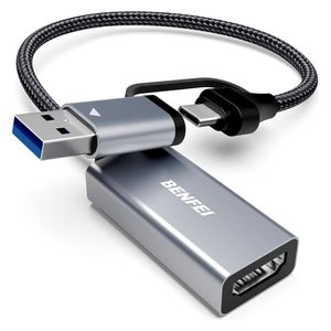  BENFEI Video Capture Card - HDMI to USB and USB-C - Gray 