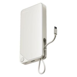  باور بانك موماكس -  بسعة 20000 مللي امبير - كيبل يو اس بي سي  مدمج - قوة 30W  - ابيض 