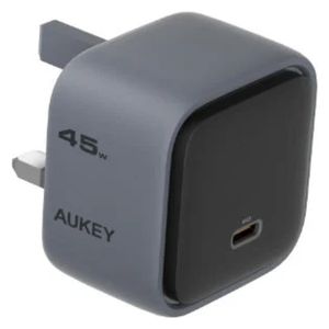 شاحن جداري اوكي - بقوة 45 واط - منفذ يو اس بي سي - رمادي