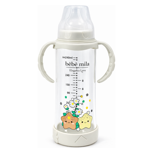  بيبي ميلا إليجانس لاف رضاعة زجاجية - 240 مل - BM-042-White - أبيض 