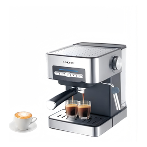  سوكاني ماكنة صنع الاسبريسو - 850 واط - 1.6 لتر - SK-6862 - سلفر 