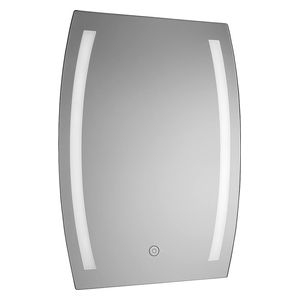 Lazord Curved Rectangular LED Bathroom Mirror, 50×70 cm - Glass