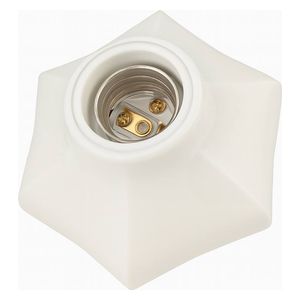  Lazord Heat Resistant Plastic Lamp Holder - White 