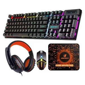 سيت ألعاب سلكي جيرتيك - 4 في 1 - لوحة مفاتيح + ماوس + سماعة رأس - مجموعة كاملة - أسود