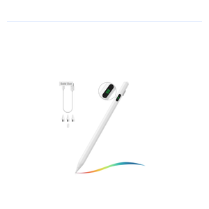  Universal Smart Pencil - for iOS and Android Tablets - LED Power Display - White 